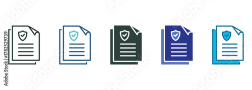 Policy Icon Set Multiple Style Of