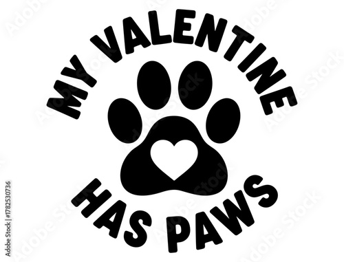 Celebrate the special bond with your beloved furry friend this Valentine's Day using this heartwarming paw print design, perfect for pet enthusiasts