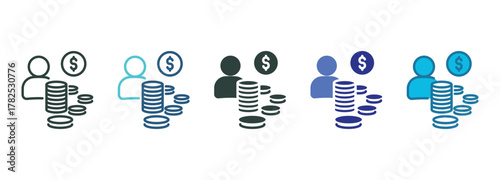 Finance Issues Icon Set Multiple Style Of