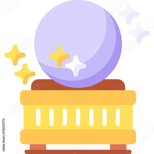 Fortune Teller Crystal Ball Glowing with Mystical Light
