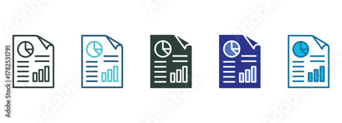 Report Icon Set Multiple Style Of