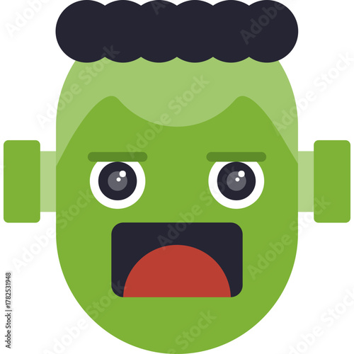 Classic Frankenstein Monster with Green Skin and Bolts
