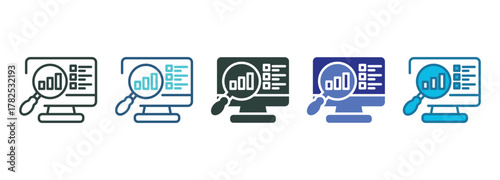 Analysis Icon Set Multiple Style Of