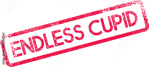 Vibrant Endless Cupid Stamp with Rough Textured Edge for Messaging