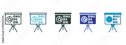 Presentation Icon Set Multiple Style Of