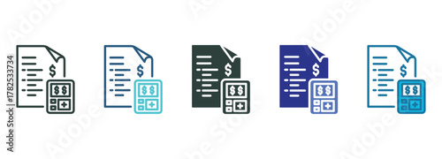 Foto Accounting Icon Set Multiple Style Of