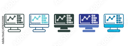 Monitoring Icon Set Multiple Style Of