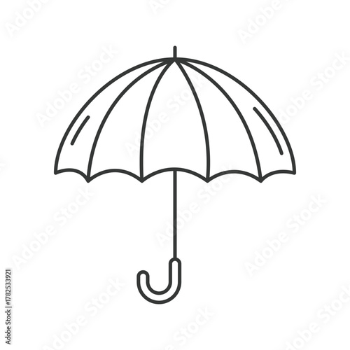A minimalistic line drawing of an umbrella