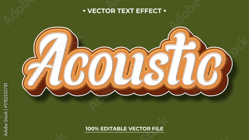 Acoustic Vector Text Effect with Retro Style on Olive Green Background