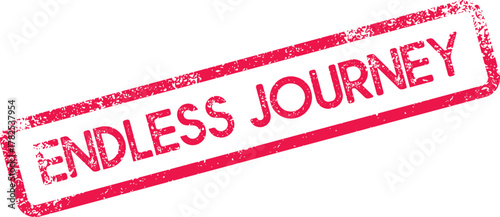 A vibrant red distressed stamp proudly features the adventurous words Endless Journey