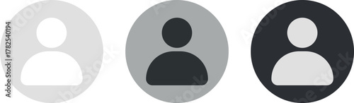 Three oval user icons in different shades of gray