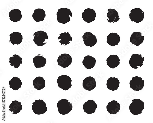 Ink blot dots hand‑painted polka dot pattern silhouette vector