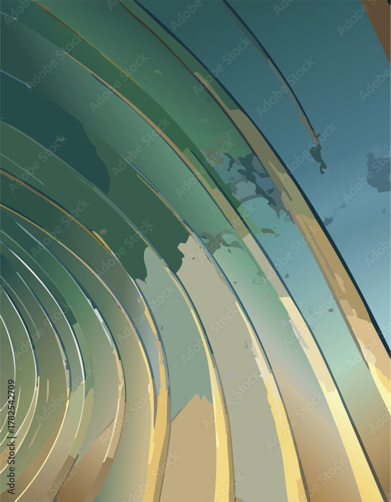 Naklejka premium Abstract green and blue circular pattern background with a modern design