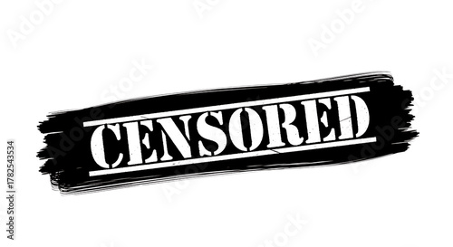 Censored stamp grunge effect with distressed texture