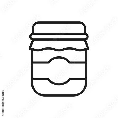 Outline of a jar with a lid label and visible wrinkling around the lid area