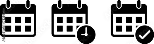 Calendar icons representing scheduling and time management