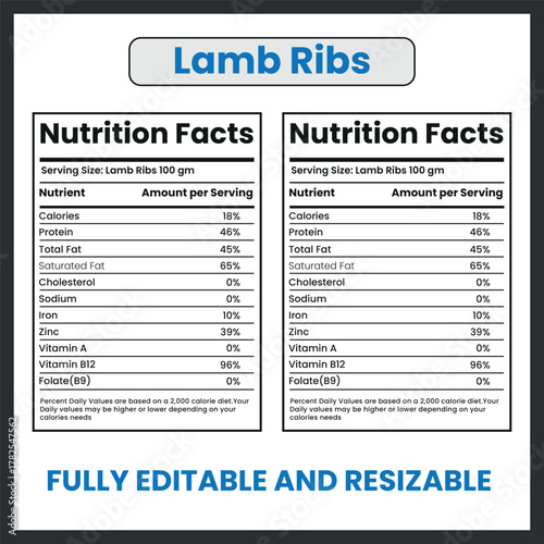 Lamb Ribs Grilled Meat Illustration