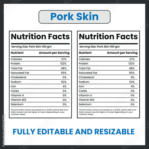 Pork Skin Cooked Meat Illustration