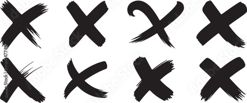 Dynamic brush stroke Xs offering versatile design elements for marking, correction, or creative expression in a modern, bold aesthetic