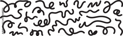 Funky doodle lines creating a playful, hand-drawn pattern great for creative projects and adding a whimsical touch to modern designs