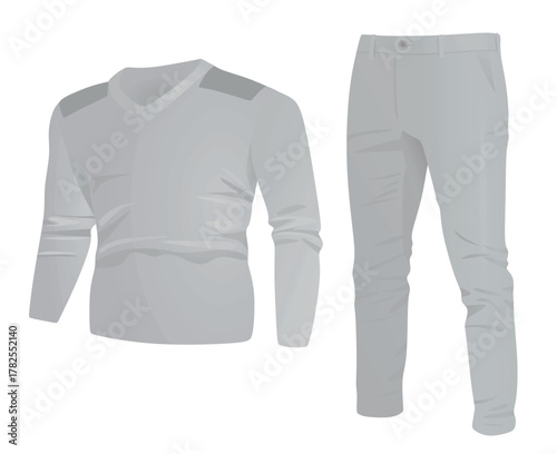 Long sleeve t shirt and chino pants. vector	