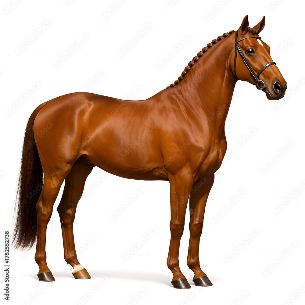 Fototapeta premium horse standing calmly, perfectly isolated
