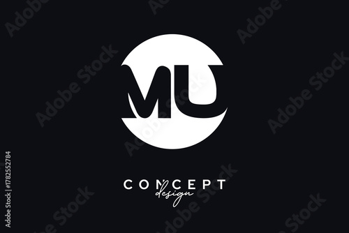 MU Creative Negative Space Circle Monogram Logo Design	