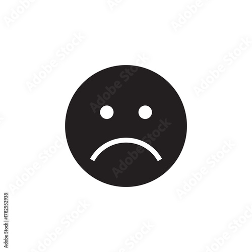 Sad Face Disappointed Frown Emoticon Solid Black Icon