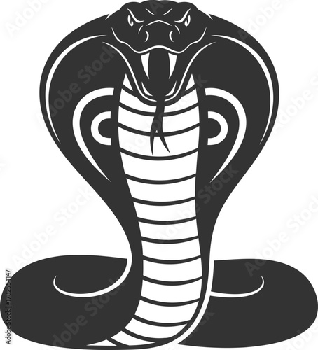 Black silhouette of a cobra snake vector