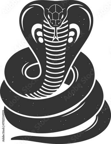 Black silhouette of a cobra snake vector
