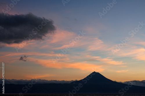 São Jorge island landscapes, Azores archipelago, travel and explore Portugal.