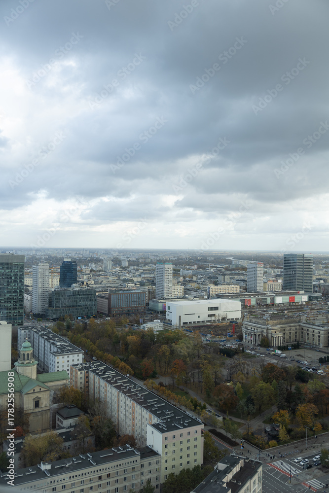 Fototapeta premium Panorama miasta, widok na centrum