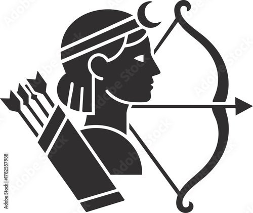 Greek Gods and Goddess Artemis vector illustration 