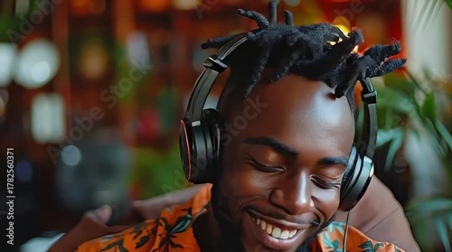 Man listening to music.