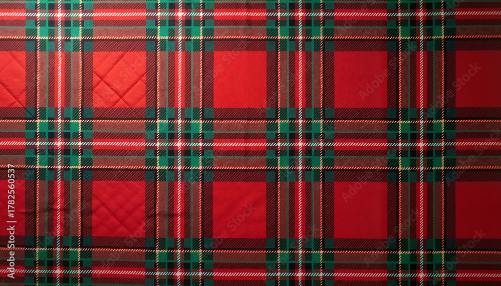 Obraz premium Scottish pattern in festive colors, texture, background, copy space