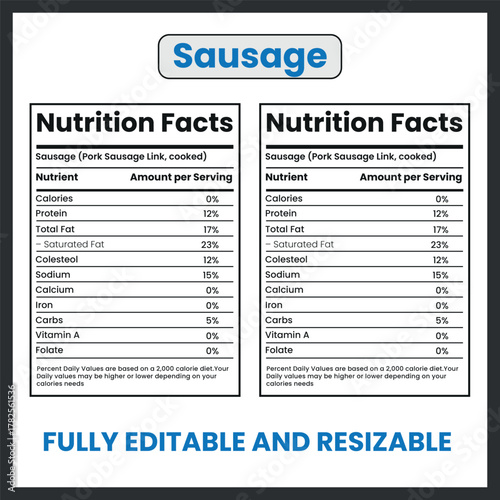 Sausage Vector Illustration Cooked Meat Food Icon