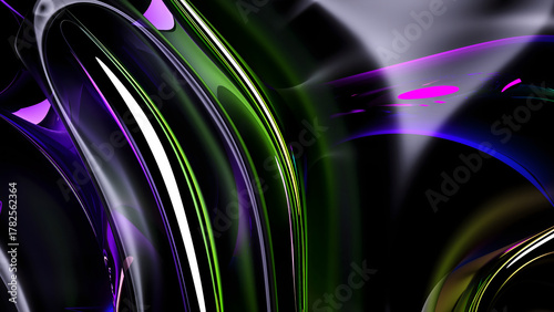 3d render of abstract art with surreal 3d background in curved, wavy, smooth, and soft organic lines forms  in a deformation transformation process in glossy and matte finish plastic