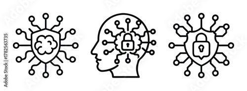 Artificial intelligence cybersecurity network protection and data privacy technology concept