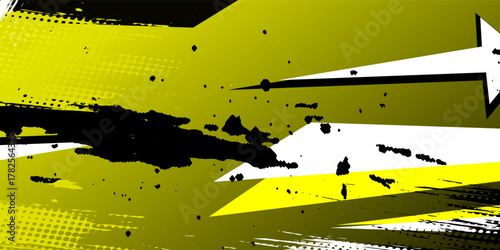 vector racing background design with a unique line pattern and bright colors such as yellow and gray. with star and circle effects
