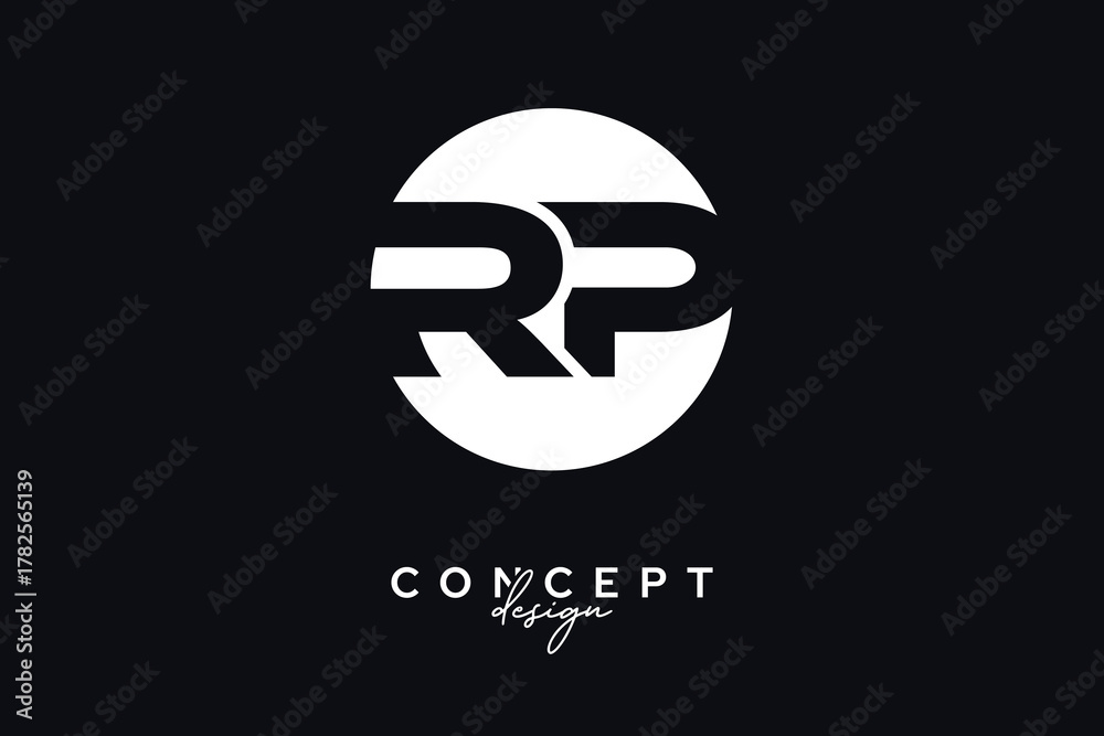 Obraz premium RP Creative Negative Space Circle Monogram Logo Design 