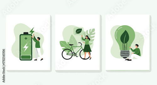 Ecofriendly concepts renewable energy, sustainable transport, and green ideas