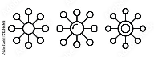 Network connection diagram icon set vector illustration for web design and mobile apps usage