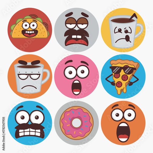 Food Face Emotions: Cartoon Snack Characters Pack