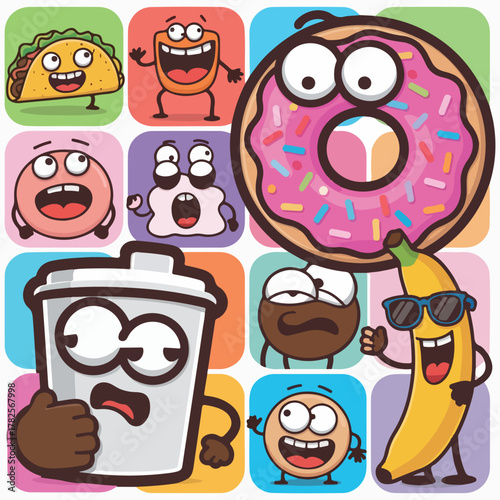 Snack Squad  Delightful Food Characters with Emotions
