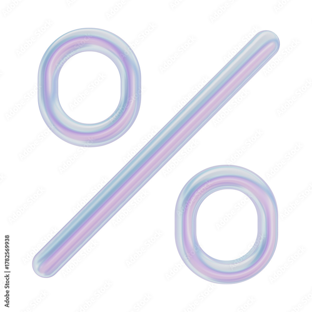 Obraz premium Iridescent Percentage Sign