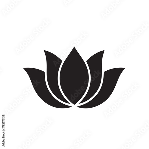 Lotus meditation flower flat icon design