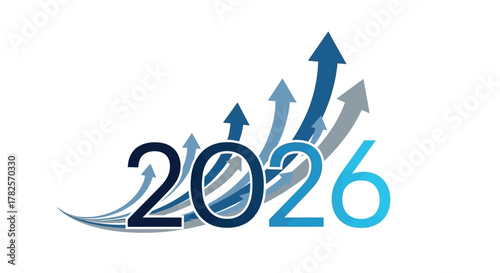 The year 2026 depicted with upward trending arrows symbolizing growth and progress