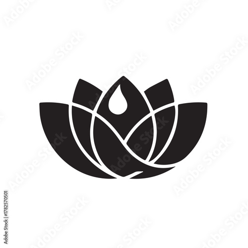 Lotus meditation flower flat icon design