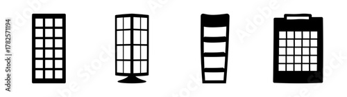 Four vertical grids representing different styles of bingo cards or game boards