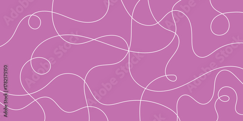 Random line pattern background. Decorative pattern with tangled curved lines. Random chaotic lines abstract geometric pattern vector background.